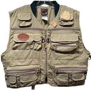 Arapaho Beige/Khaki Fly Fishing/Photo Vest 34 Accessory Pockets Full Zip XXL